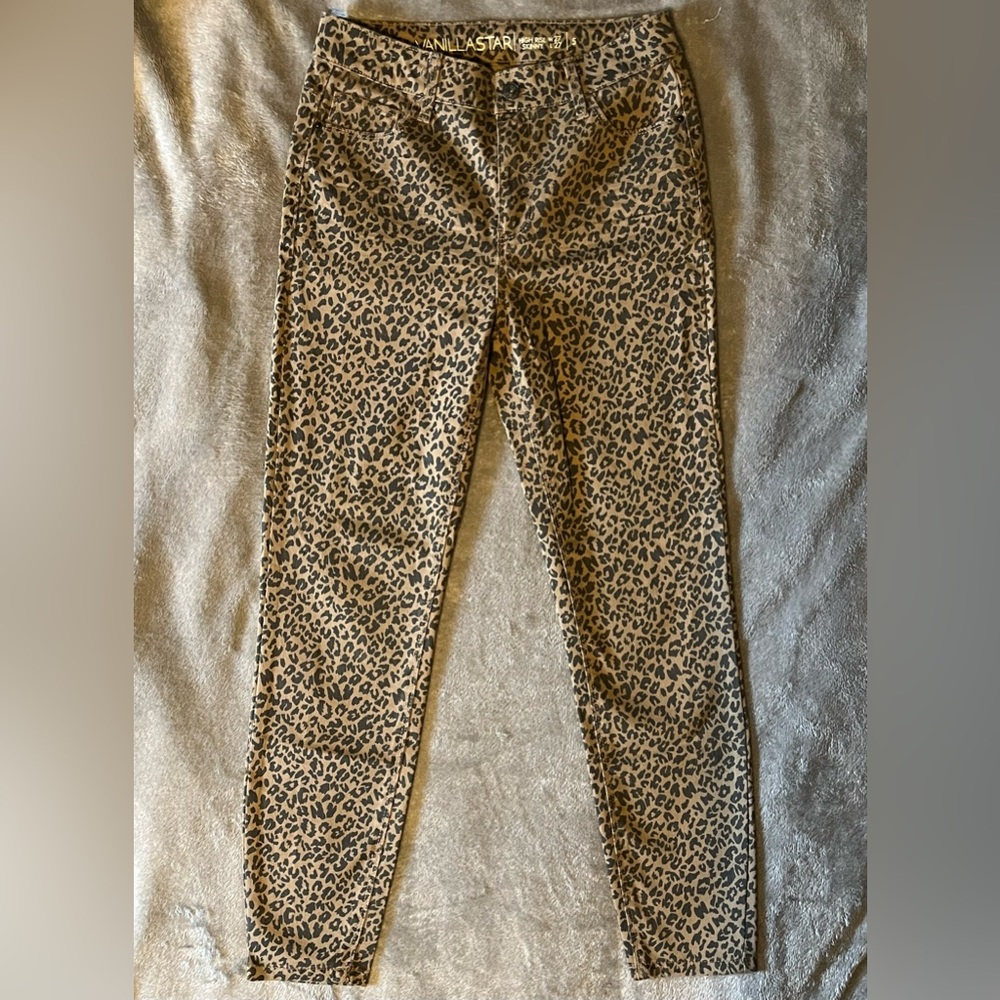 Leopard jeans by vanillastar high rise skinny jeans size 5
